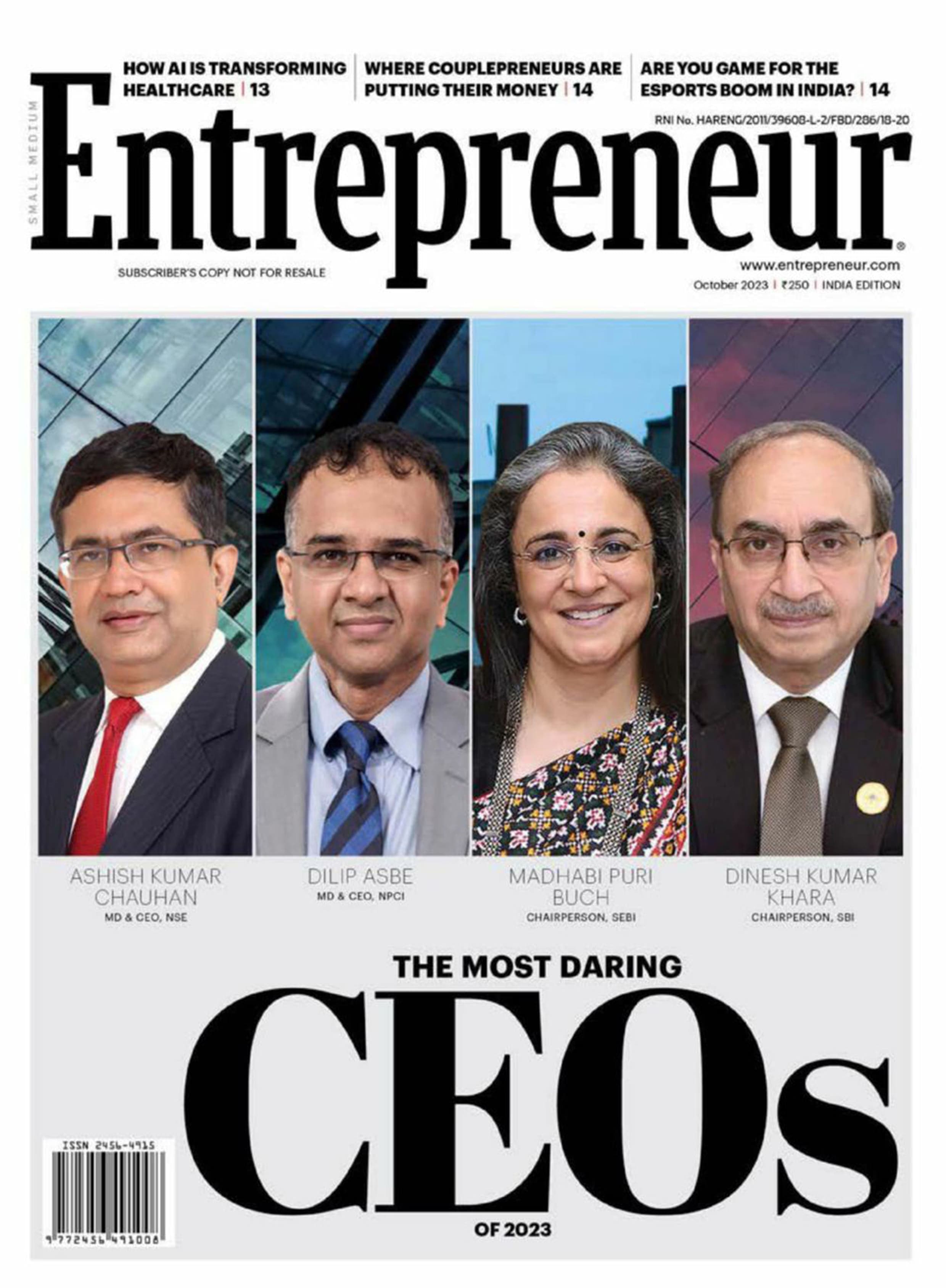 Entrepreneur India Magazine cover featuring Subodh Bajpai — India's Funding Guru